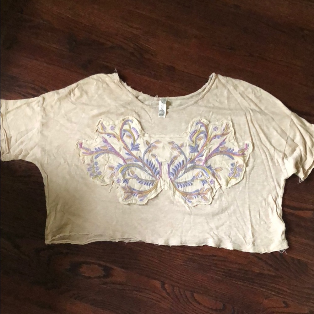Free People Embroidered Crop